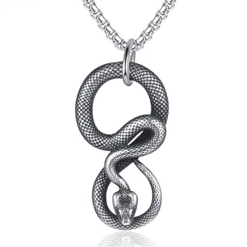 Acier titane collier, serpent, Vintage & pour homme, couleur originale Environ 23.6 pouce, Vendu par PC