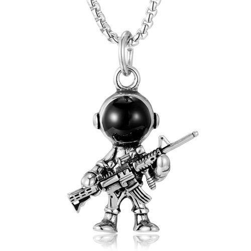 Titanium Steel Pendants, Astronaut, vintage & DIY, original color 