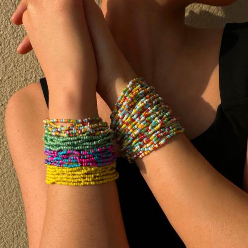 Glas Samen Armbänder, mit Seedbead, Modeschmuck, keine, 28PCs/setzen, verkauft von setzen