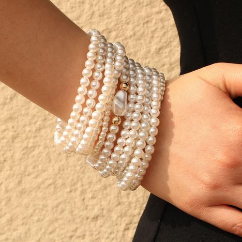 Plastik Perlen Armbänder, ABS-Kunststoff-Perlen, Modeschmuck, keine, 12PCs/setzen, verkauft von setzen