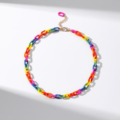 Collier acrylique, avec alliage de zinc, bijoux de mode, plus de couleurs à choisir, Vendu par PC