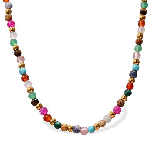 Conjuntos de joyería de acero inoxidable, acero inoxidable 304, con Piedra natural, chapado, diferentes estilos para la opción & para mujer, multicolor, Vendido por UD