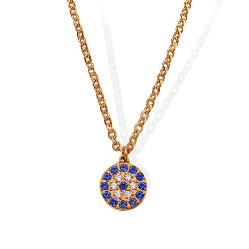 Collar de acero inoxidable Circonita, acero inoxidable 304, chapado, Joyería & micro arcilla de zirconia cúbica & para mujer, dorado, Vendido por UD