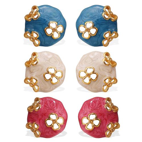 Arete de acero inoxidable , acero inoxidable 304, chapado en color dorado, para mujer & esmalte & hueco, más colores para la opción, Vendido por Par