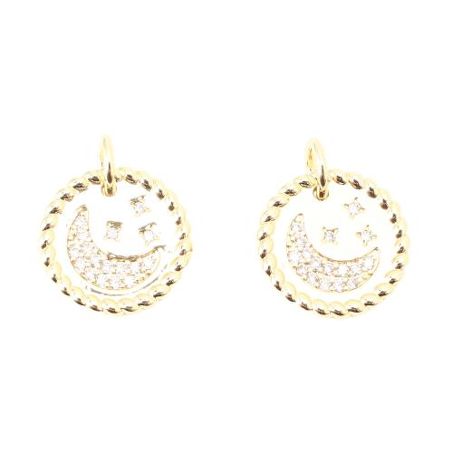 Cubic Zirconia Micro Pave Brass Pendant, DIY & micro pave cubic zirconia, gold 