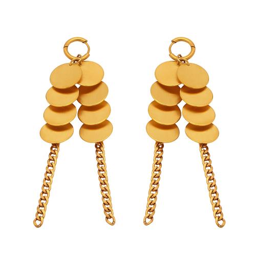 Acero inoxidable gota pendiente, acero inoxidable 304, chapado en oro de 18 K, Joyería & para mujer, Vendido por Par