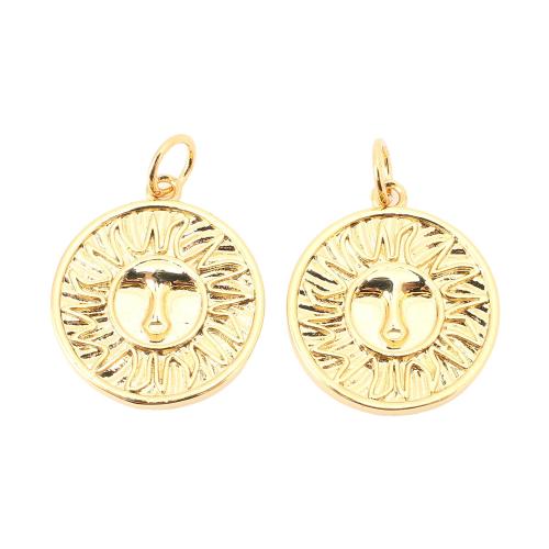 Colgantes de la joyería de cobre amarillo, metal, Esférico, Bricolaje, dorado, 18x16x2mm, Vendido por UD