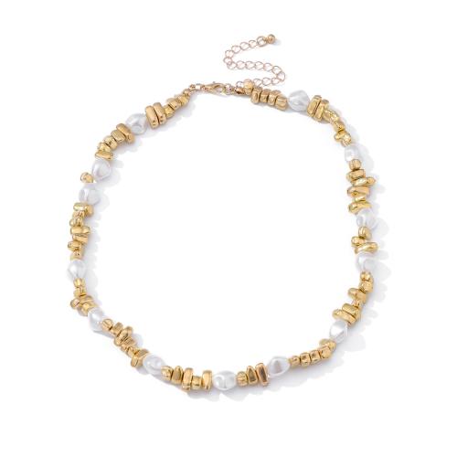 CCB Collar de la joyería, plástico recubierto de cobre, con Perlas plásticas, chapado, diferentes estilos para la opción & para mujer, más colores para la opción, Vendido por UD