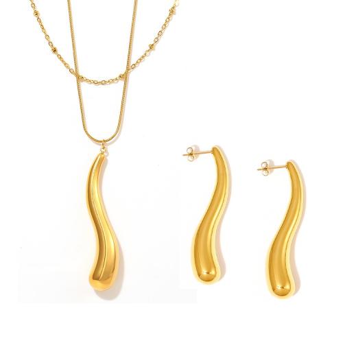 Conjuntos de joyería de acero inoxidable, acero inoxidable 304, chapado, para mujer, más colores para la opción, Vendido por UD