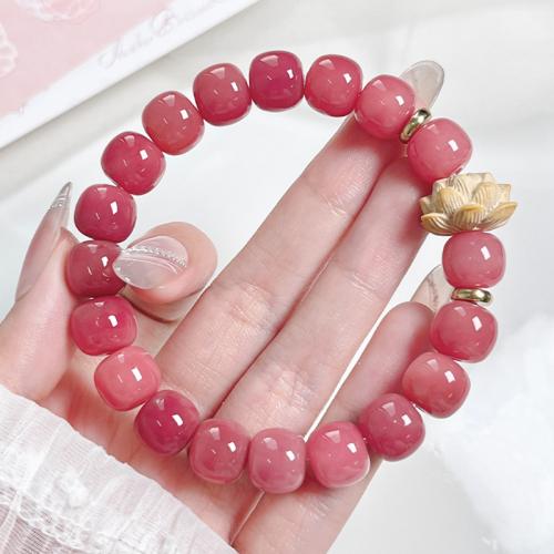 Bodhi racine bracelet, avec Buis, poli, unisexe & normes différentes pour le choix & styles différents pour le choix, rose Environ 7 pouce, Vendu par PC