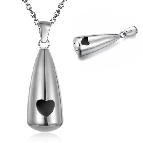 Acier inoxydable 304 Pendentif cercueil cinéraires, Bouteille de parfum, Placage de couleur argentée, DIY, argent Vendu par PC