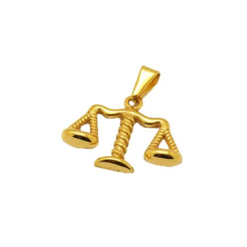 Titanium Steel Pendant, gold color plated, DIY, pendant length 25-30mm 