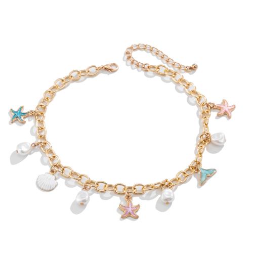 Mode Zink Legierung Schmucksets, Zinklegierung, mit Aluminium-Kette & Kunststoff Perlen, Modeschmuck & verschiedene Stile für Wahl & für Frau, goldfarben, verkauft von PC