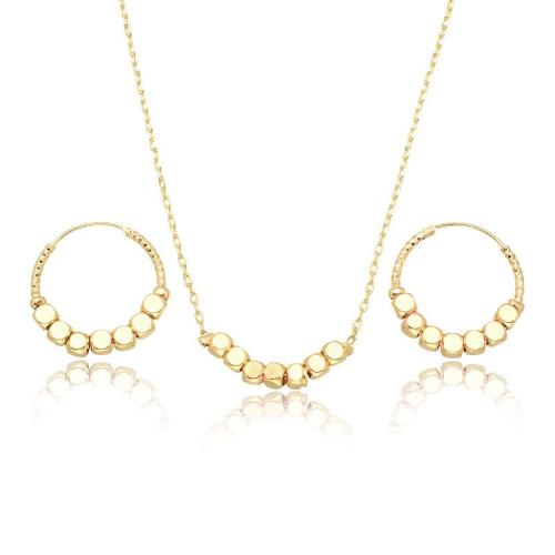 Messing Schmuck Set, plattiert, Modeschmuck & für Frau, goldfarben, verkauft von setzen