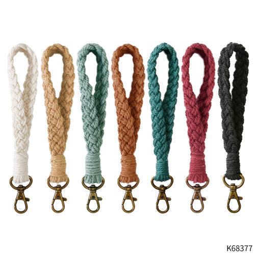 Zinc Alloy Key Clasp, with Cotton Thread, handmade, DIY 