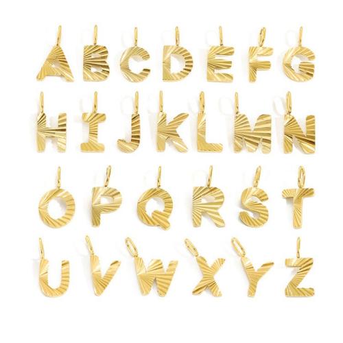 Acier inoxydable 304 Pendentif, Lettre d’alphabet, Placage, DIY & styles différents pour le choix, 10mm, Vendu par PC