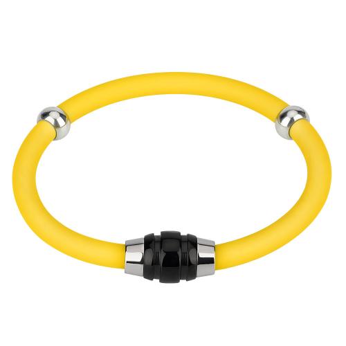 Silicone Bracelet, with Zinc Alloy, fashion jewelry & Unisex [