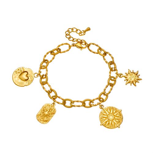 Bracelet en acier inoxydable, Acier inoxydable 304, Placage, bijoux de mode & pour femme, doré, Vendu par PC[