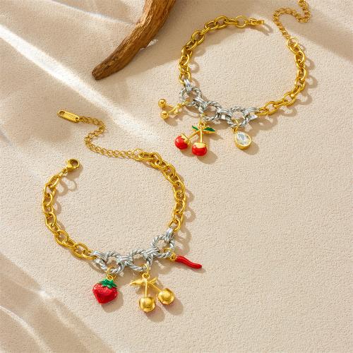 Bracelet en acier inoxydable, Acier inoxydable 304, Placage, styles différents pour le choix & pour femme & émail & deux tons, Vendu par PC