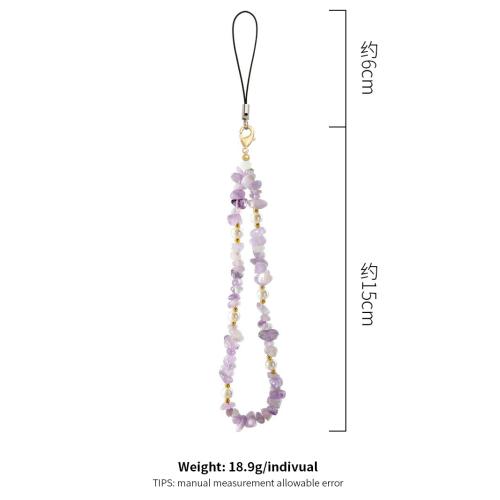 Acier inoxydable 304 lanière de téléphone portable, avec Pierre naturelle & corde en nylon, fait à la main, multifonctionnel, plus de couleurs à choisir, Vendu par PC