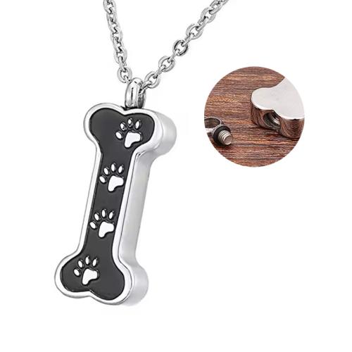 Acier inoxydable 304 Pendentif cercueil cinéraires, os, Placage de couleur argentée, DIY & émail, couleurs mélangées, Vendu par PC