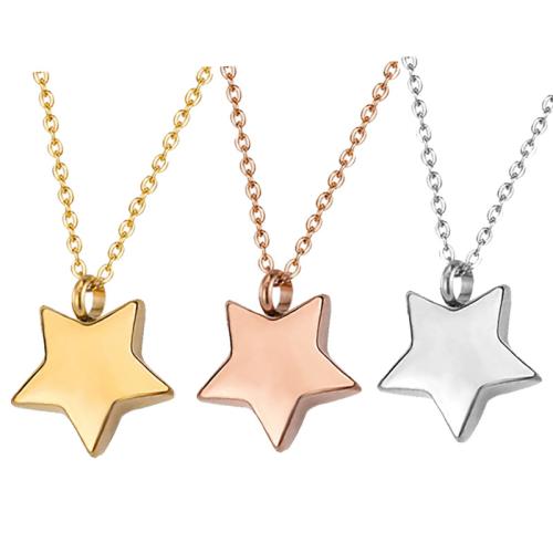 304 Stainless Steel Cinerary Casket Pendant, Star, plated, DIY 