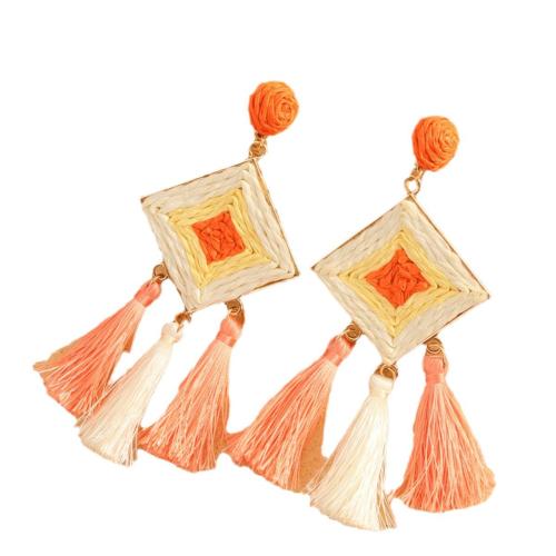 Rafidah Grass Drop Earring, with Zinc Alloy, Teardrop, fashion jewelry 