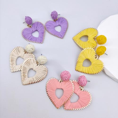 Rafidah Grass Drop Earring, with Zinc Alloy, Heart, fashion jewelry 