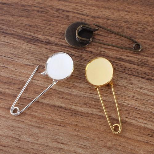 Conclusion de broche en laiton, avec fer, Rond, Placage, DIY & normes différentes pour le choix, plus de couleurs à choisir, pin length 35mm, line thickness 1.4mm, Vendu par PC