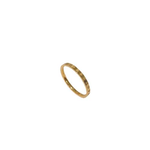 Titanium Steel Finger Ring, gold color plated, with heart pattern & for woman, US Ring 