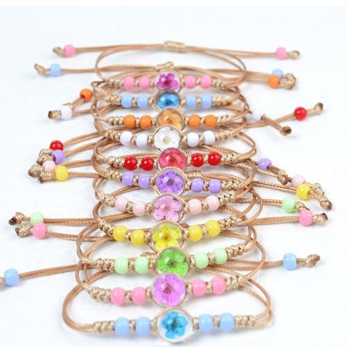Glas Armband, mit Koreanisch+Korea & Getrocknete Blumen, handgemacht, Modeschmuck & für Frau, keine, Länge:ca. 6-10 ZollInch, verkauft von PC[