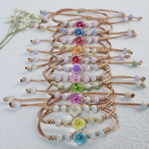 Glas Armband, mit Koreanisch+Korea & Getrocknete Blumen, handgemacht, Modeschmuck & für Frau, keine, Länge:ca. 6-10 ZollInch, verkauft von PC[
