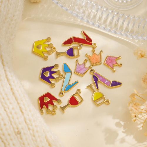 Acier inoxydable 304 Pendentif, Placage de couleur d'or, DIY & émail, plus de couleurs à choisir, protéger l'environnement, sans nickel, plomb et cadmium Vendu par sac