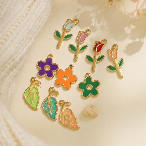 Acier inoxydable 304 Pendentif, Placage de couleur d'or, DIY & émail, plus de couleurs à choisir, protéger l'environnement, sans nickel, plomb et cadmium Vendu par sac