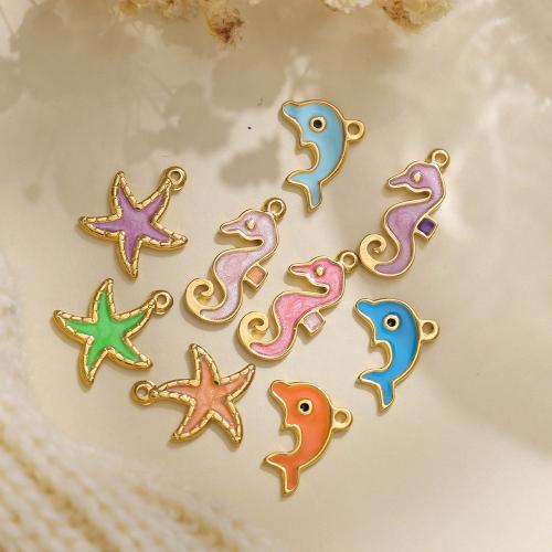 Acier inoxydable 304 Pendentif, Placage de couleur d'or, DIY & émail, plus de couleurs à choisir, protéger l'environnement, sans nickel, plomb et cadmium Vendu par sac