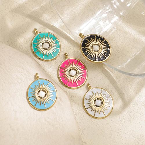 Acier inoxydable 304 Pendentif, Placage de couleur d'or, DIY & émail, plus de couleurs à choisir, protéger l'environnement, sans nickel, plomb et cadmium Vendu par sac