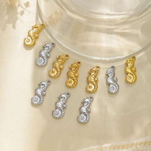 Acier inoxydable 304 Pendentif, hippocampe, Placage de couleur d'or, DIY, plus de couleurs à choisir, protéger l'environnement, sans nickel, plomb et cadmium Vendu par sac