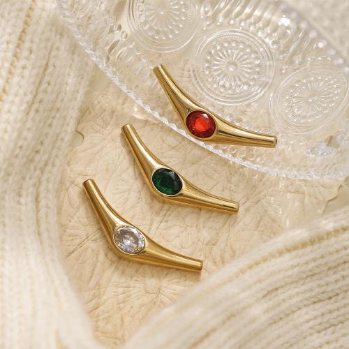 Rhinestone Stainless Steel Pendants, 304 Stainless Steel, gold color plated, DIY & with rhinestone nickel, lead & cadmium free 
