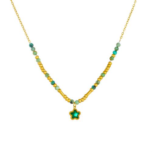 ステンレス鋼のジュエリーネックレス, 304ステンレススチール, とともに 樹脂, ゴールドメッキ, ファッションジュエリー & 女性用 & ライン石のある, 売り手 パソコン