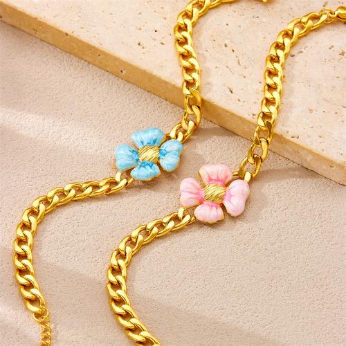 Bracelet en acier inoxydable, Acier inoxydable 304, Placage, styles différents pour le choix & pour femme & émail, doré, Vendu par PC