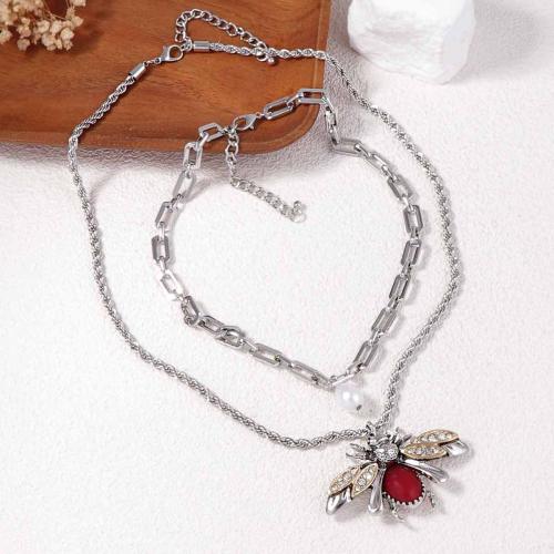 alliage de zinc collier, avec Acrylique, Placage, bijoux de mode & pour femme, plus de couleurs à choisir, Vendu par PC