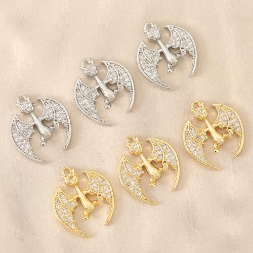 Cubic Zirconia Micro Pave Brass Pendant, plated, DIY & micro pave cubic zirconia 