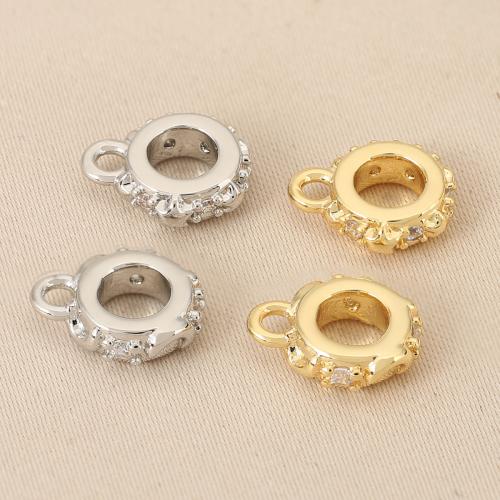 Cubic Zirconia Micro Pave Brass Pendant, Round, plated, DIY & micro pave cubic zirconia 