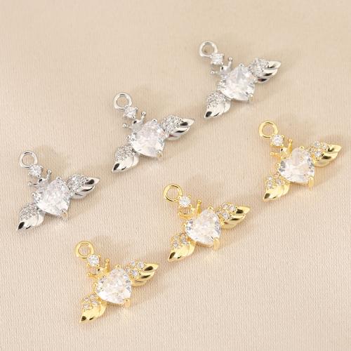 Cubic Zirconia Micro Pave Brass Pendant, plated, DIY & micro pave cubic zirconia 