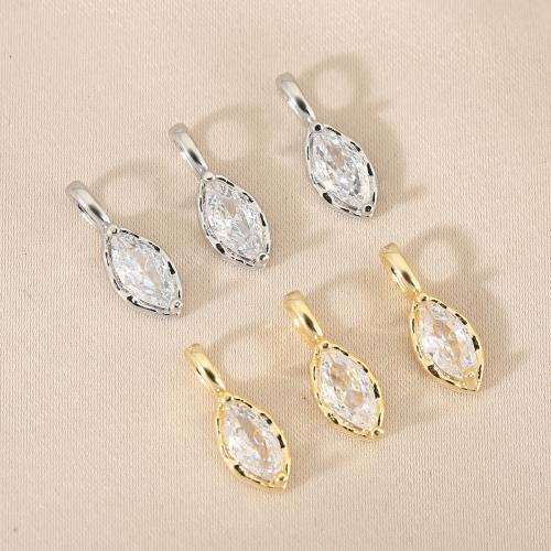 Cubic Zirconia Micro Pave Brass Pendant, plated, DIY & micro pave cubic zirconia 