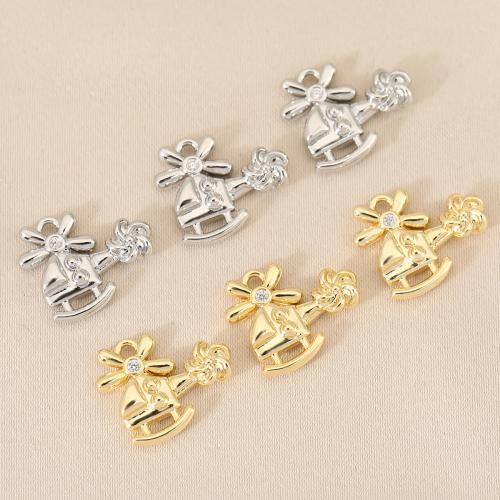 Cubic Zirconia Micro Pave Brass Pendant, plated, DIY & micro pave cubic zirconia 