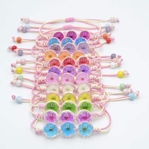 Glass Bracelet, with Korean Waxed Cord & Dried Flower, handmade, fashion jewelry & for woman Approx 6-10 Inch 