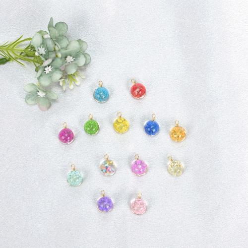 verre Pendentif, avec Fleurs séchées & laiton, fait à la main, DIY & normes différentes pour le choix, plus de couleurs à choisir, Vendu par PC
