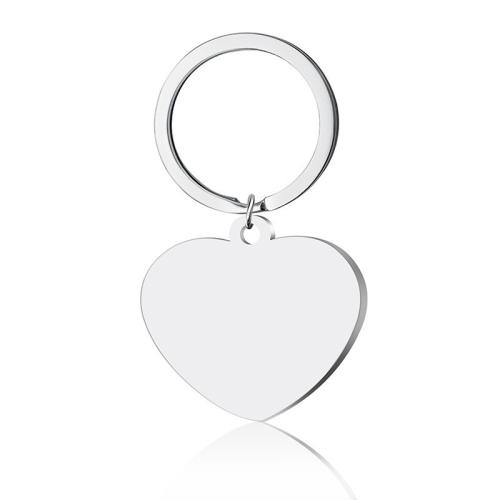 304 Stainless Steel Key Clasp, Heart, Unisex & enamel, original color 
