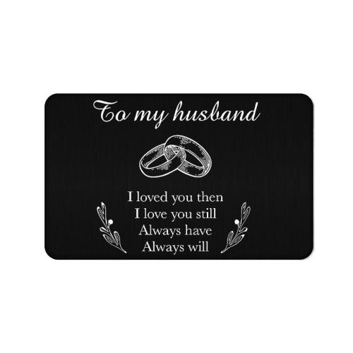 304 Stainless Steel Greeting Card, Rectangle, Unisex & with letter pattern, black 